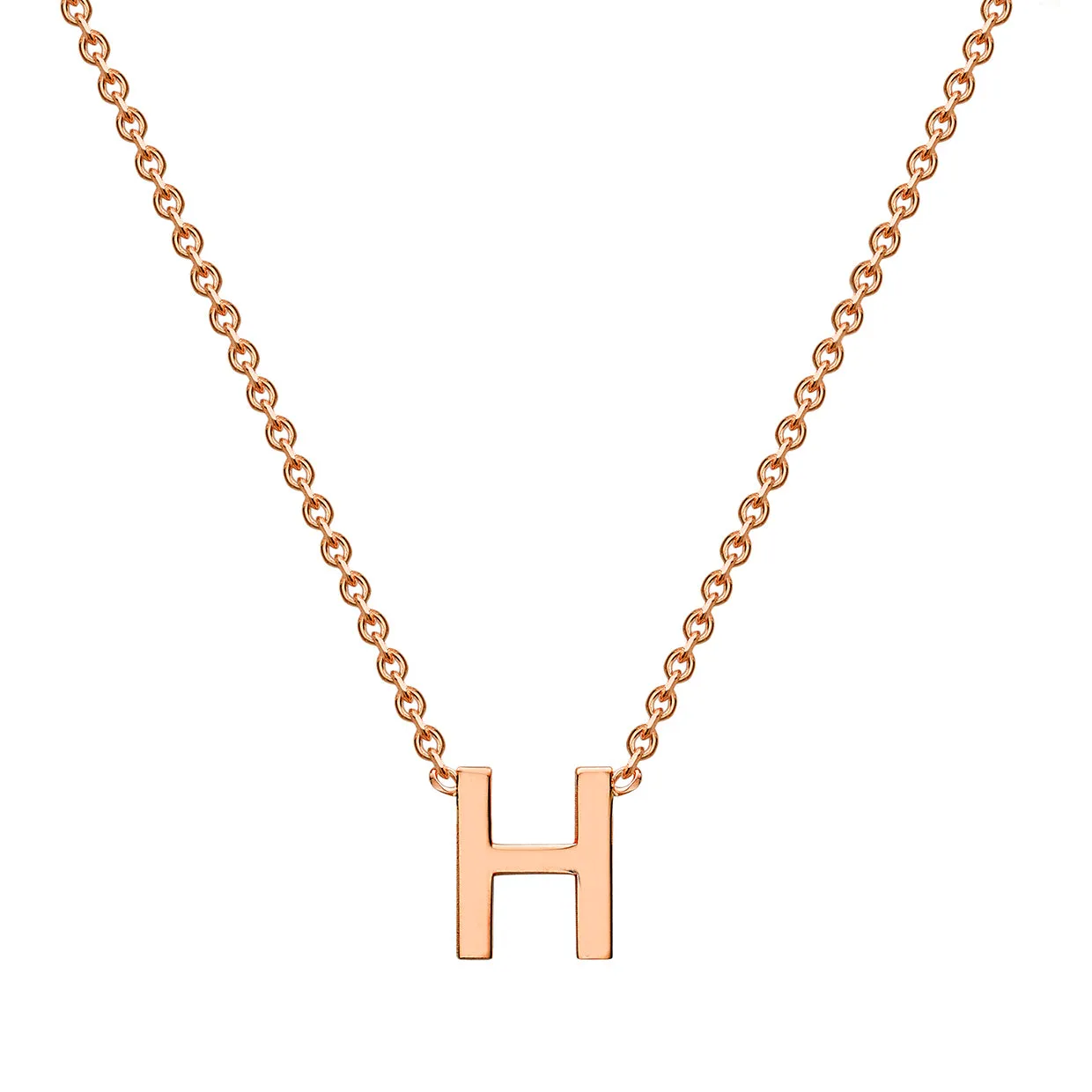 Forever Jewellery Petite Initial Letter 9ct Rose Gold Necklaces