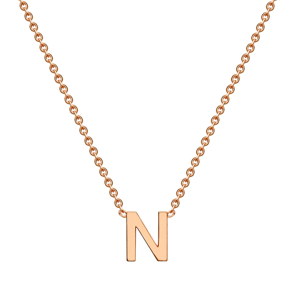 Forever Jewellery Petite Initial Letter 9ct Rose Gold Necklaces