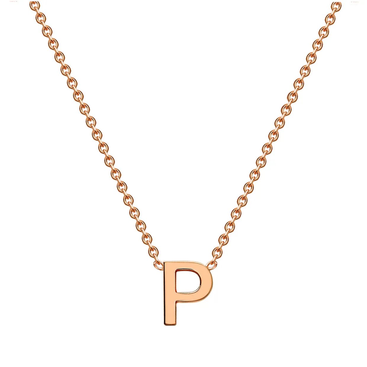 Forever Jewellery Petite Initial Letter 9ct Rose Gold Necklaces