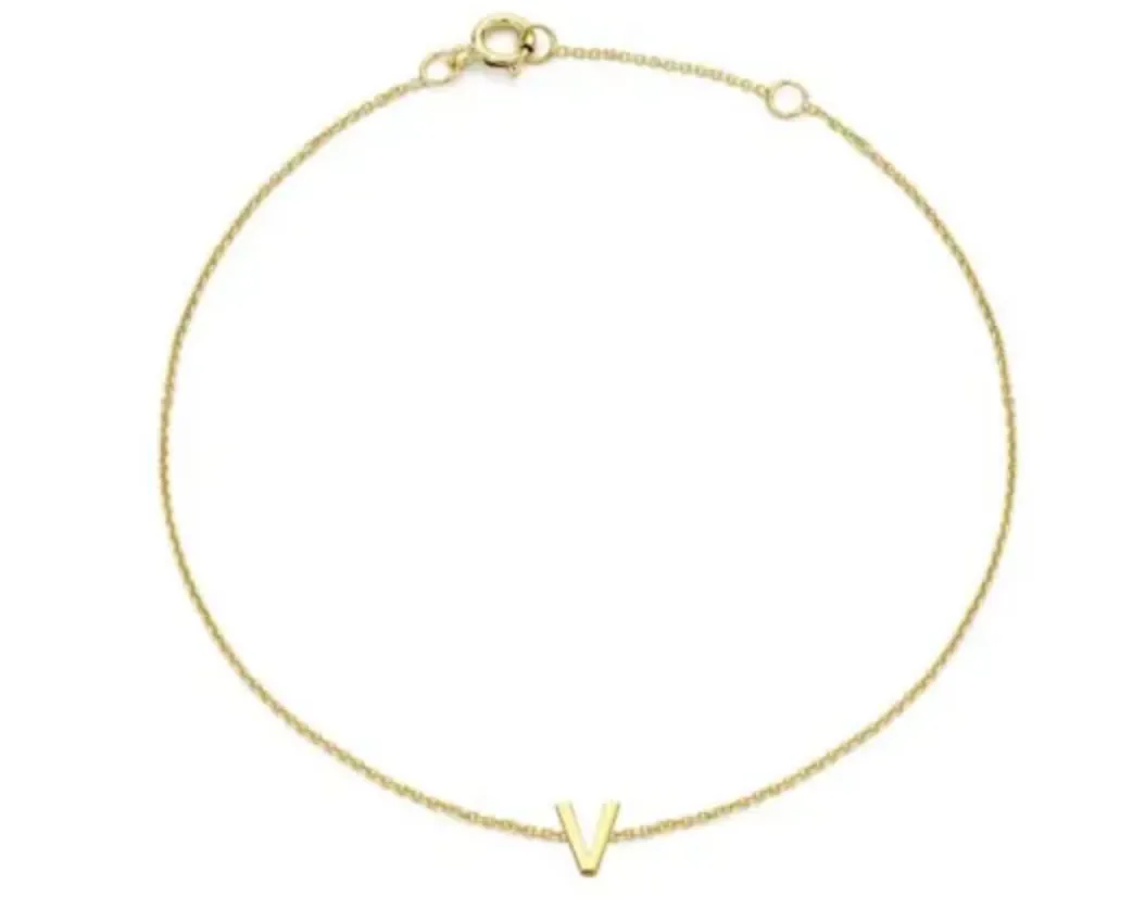 Forever Jewellery Petite Initial Letter 9ct Yellow Gold Bracelets