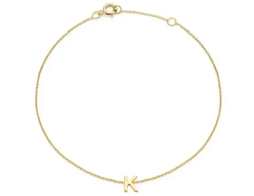 Forever Jewellery Petite Initial Letter 9ct Yellow Gold Bracelets
