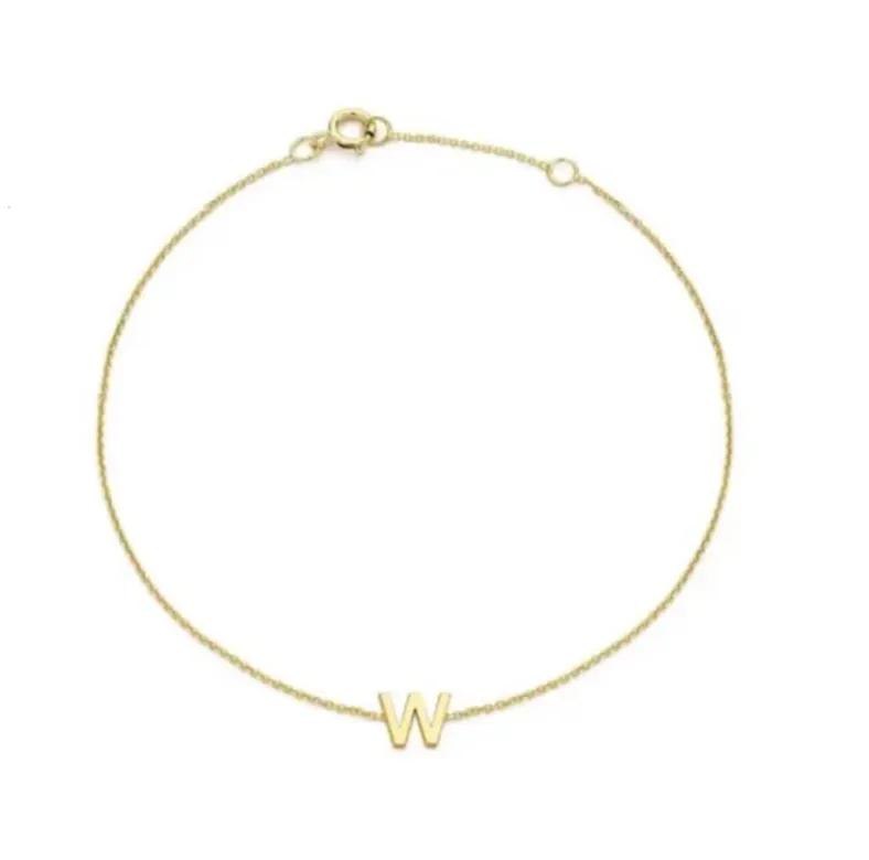 Forever Jewellery Petite Initial Letter 9ct Yellow Gold Bracelets