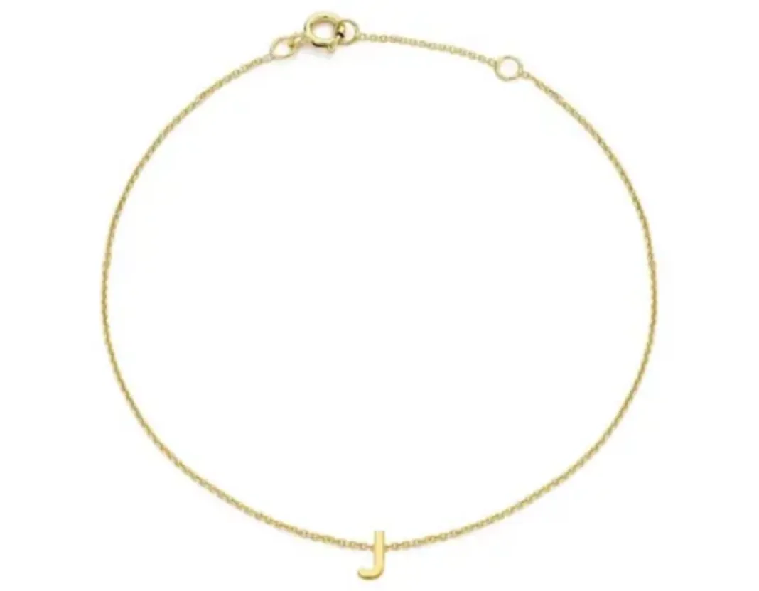Forever Jewellery Petite Initial Letter 9ct Yellow Gold Bracelets