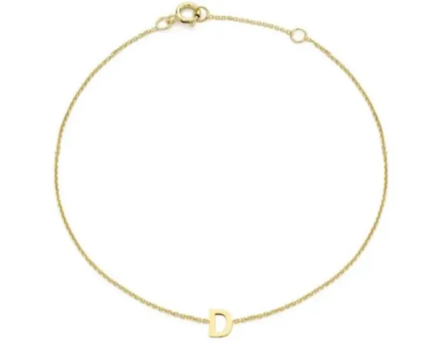 Forever Jewellery Petite Initial Letter 9ct Yellow Gold Bracelets