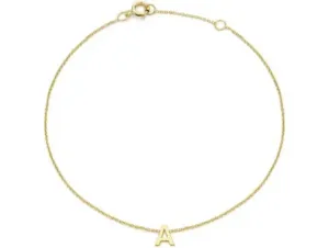 Forever Jewellery Petite Initial Letter 9ct Yellow Gold Bracelets