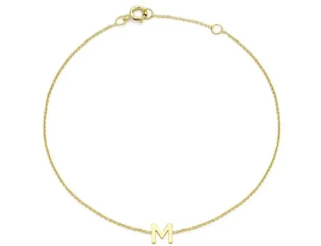 Forever Jewellery Petite Initial Letter 9ct Yellow Gold Bracelets