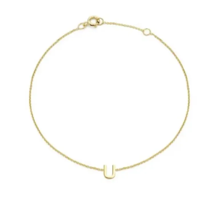 Forever Jewellery Petite Initial Letter 9ct Yellow Gold Bracelets