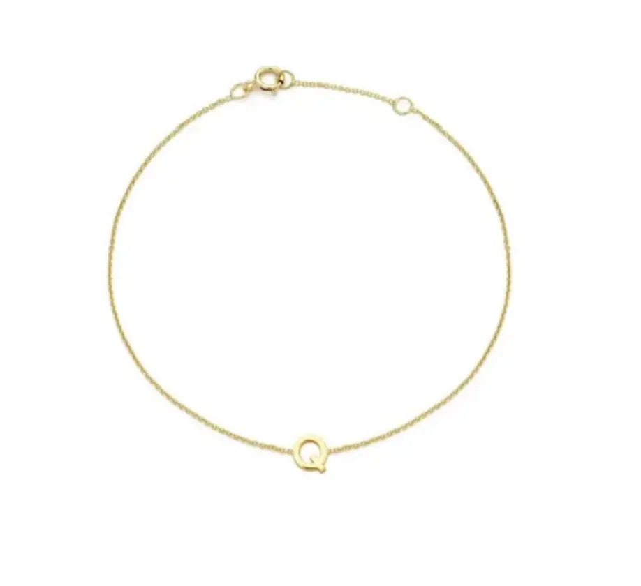 Forever Jewellery Petite Initial Letter 9ct Yellow Gold Bracelets