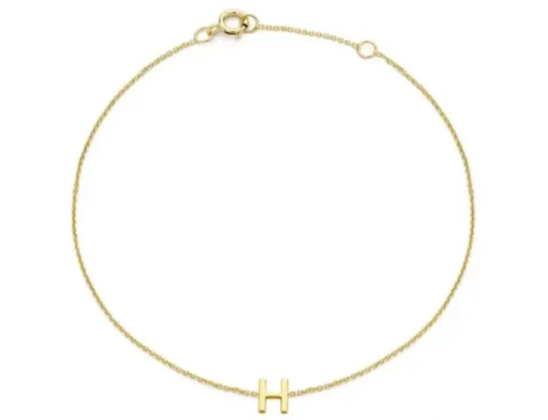 Forever Jewellery Petite Initial Letter 9ct Yellow Gold Bracelets