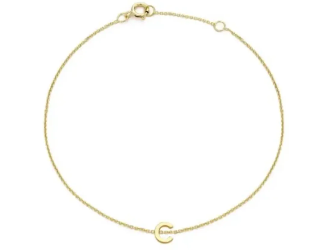 Forever Jewellery Petite Initial Letter 9ct Yellow Gold Bracelets