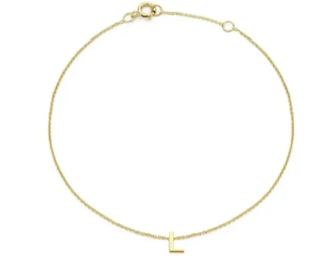 Forever Jewellery Petite Initial Letter 9ct Yellow Gold Bracelets
