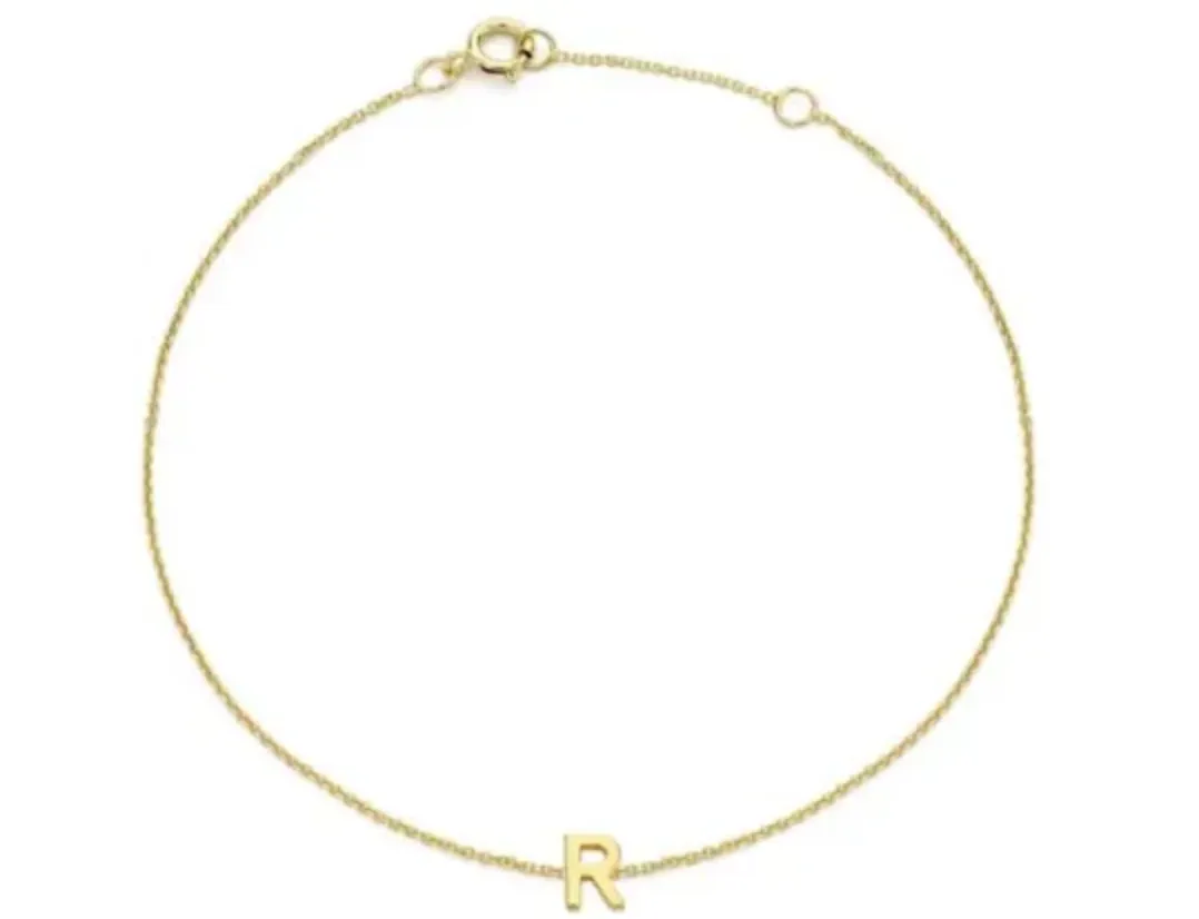 Forever Jewellery Petite Initial Letter 9ct Yellow Gold Bracelets
