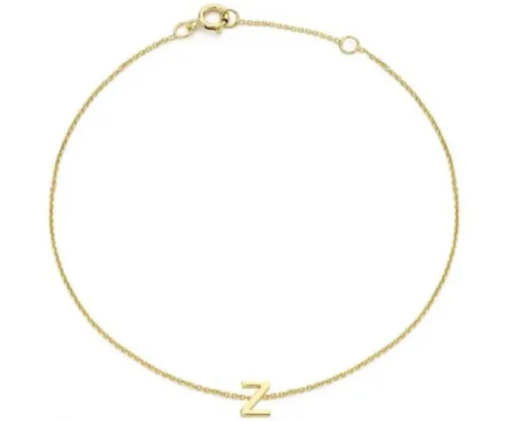 Forever Jewellery Petite Initial Letter 9ct Yellow Gold Bracelets