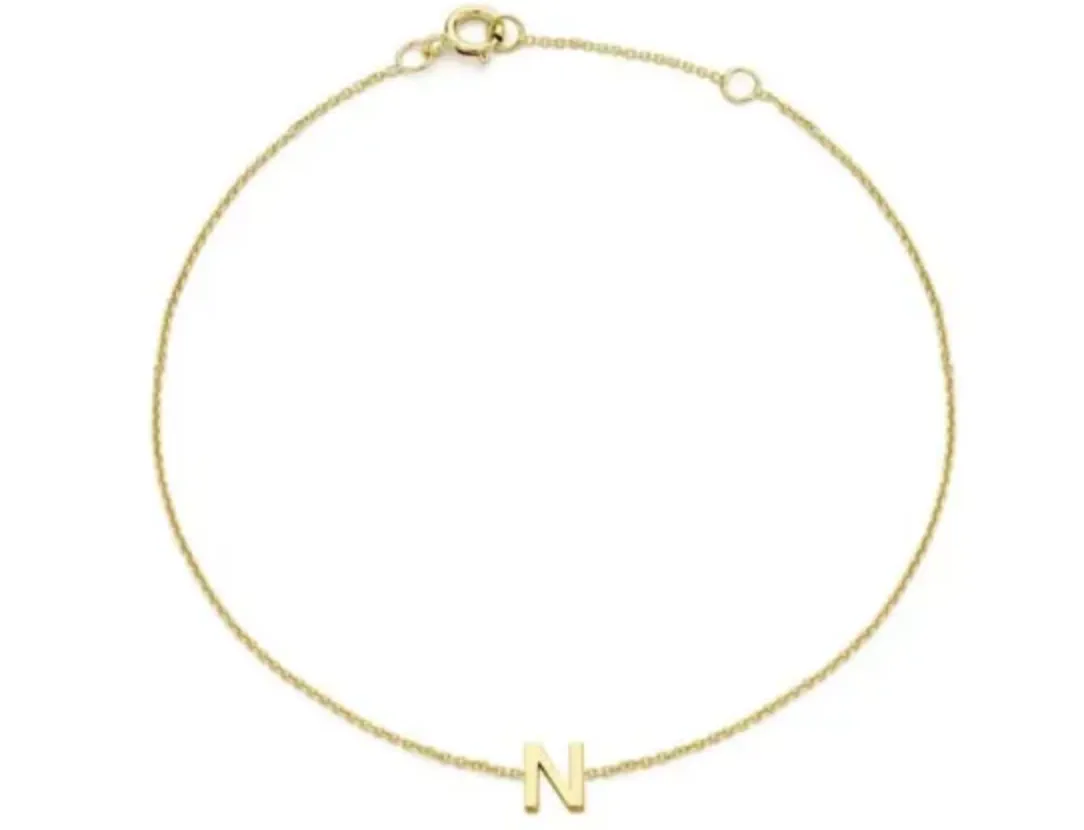 Forever Jewellery Petite Initial Letter 9ct Yellow Gold Bracelets