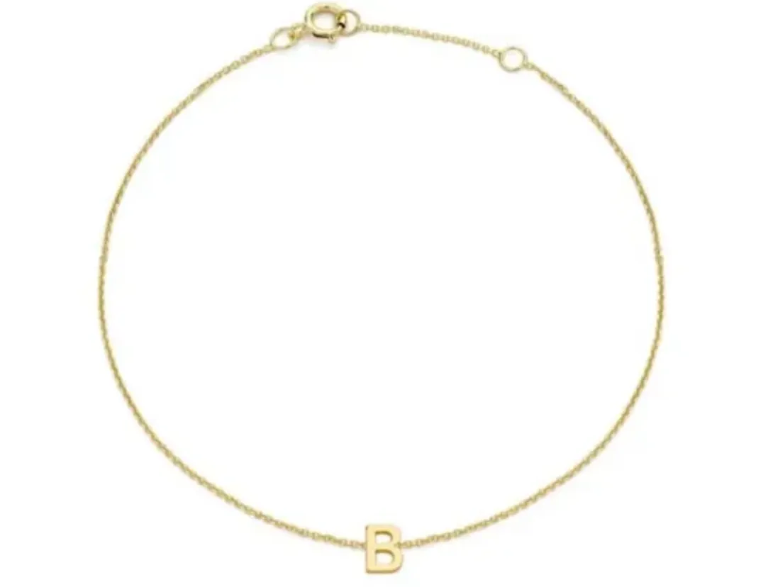 Forever Jewellery Petite Initial Letter 9ct Yellow Gold Bracelets
