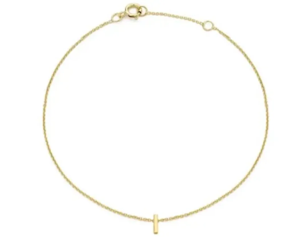 Forever Jewellery Petite Initial Letter 9ct Yellow Gold Bracelets