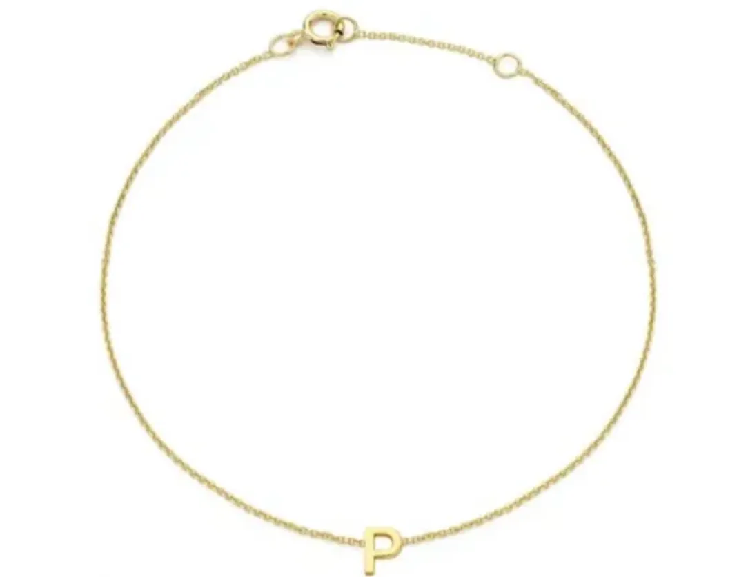 Forever Jewellery Petite Initial Letter 9ct Yellow Gold Bracelets