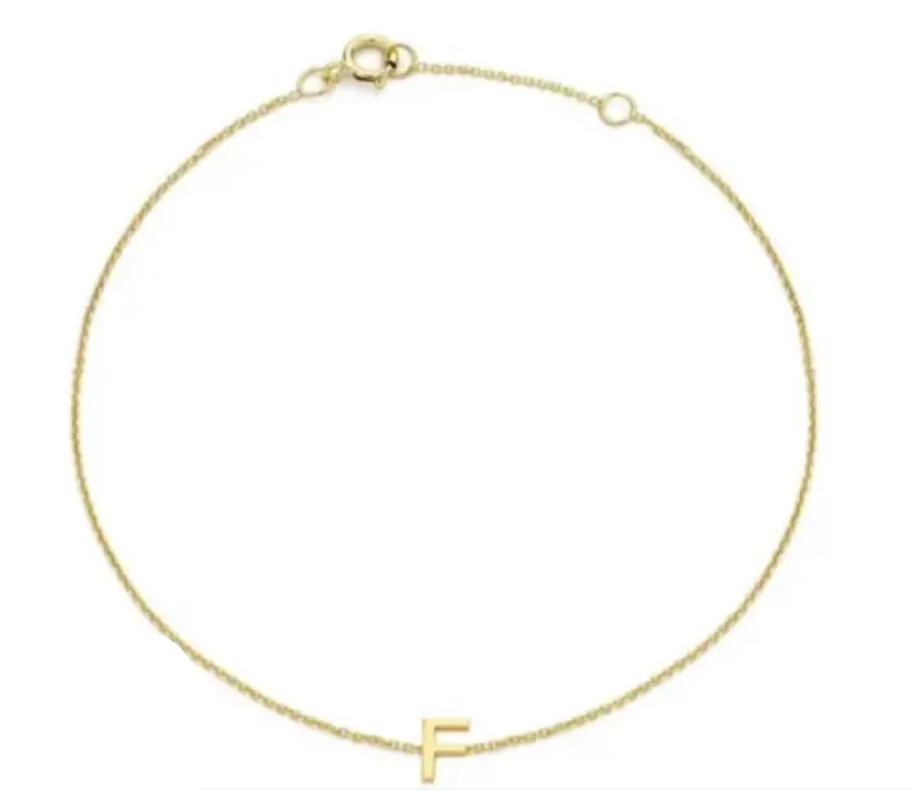Forever Jewellery Petite Initial Letter 9ct Yellow Gold Bracelets