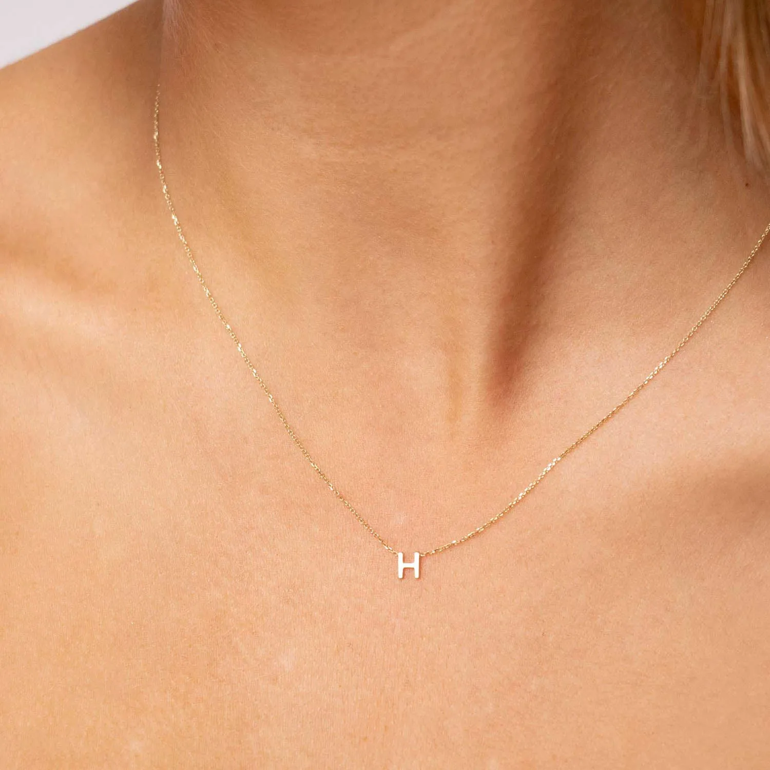 Forever Jewellery Petite Initial Letter 9ct Yellow Gold Necklaces