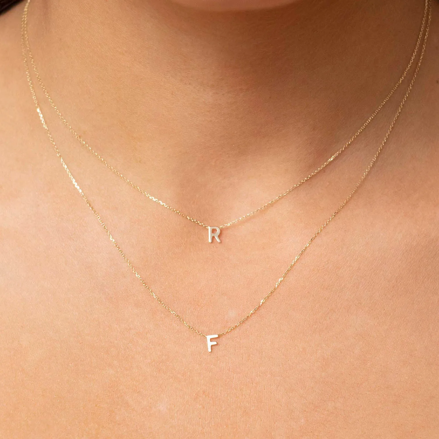Forever Jewellery Petite Initial Letter 9ct Yellow Gold Necklaces