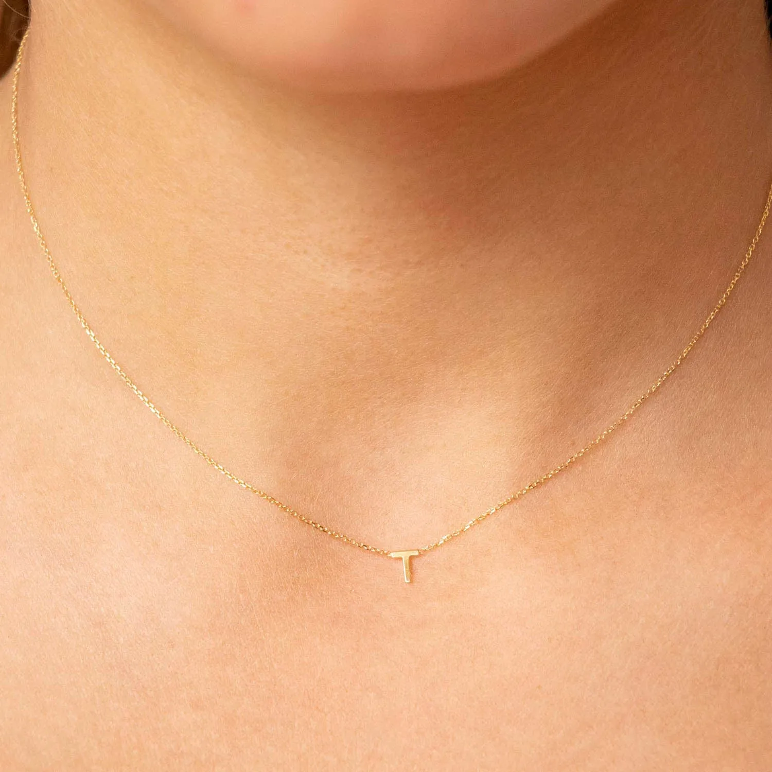 Forever Jewellery Petite Initial Letter 9ct Yellow Gold Necklaces