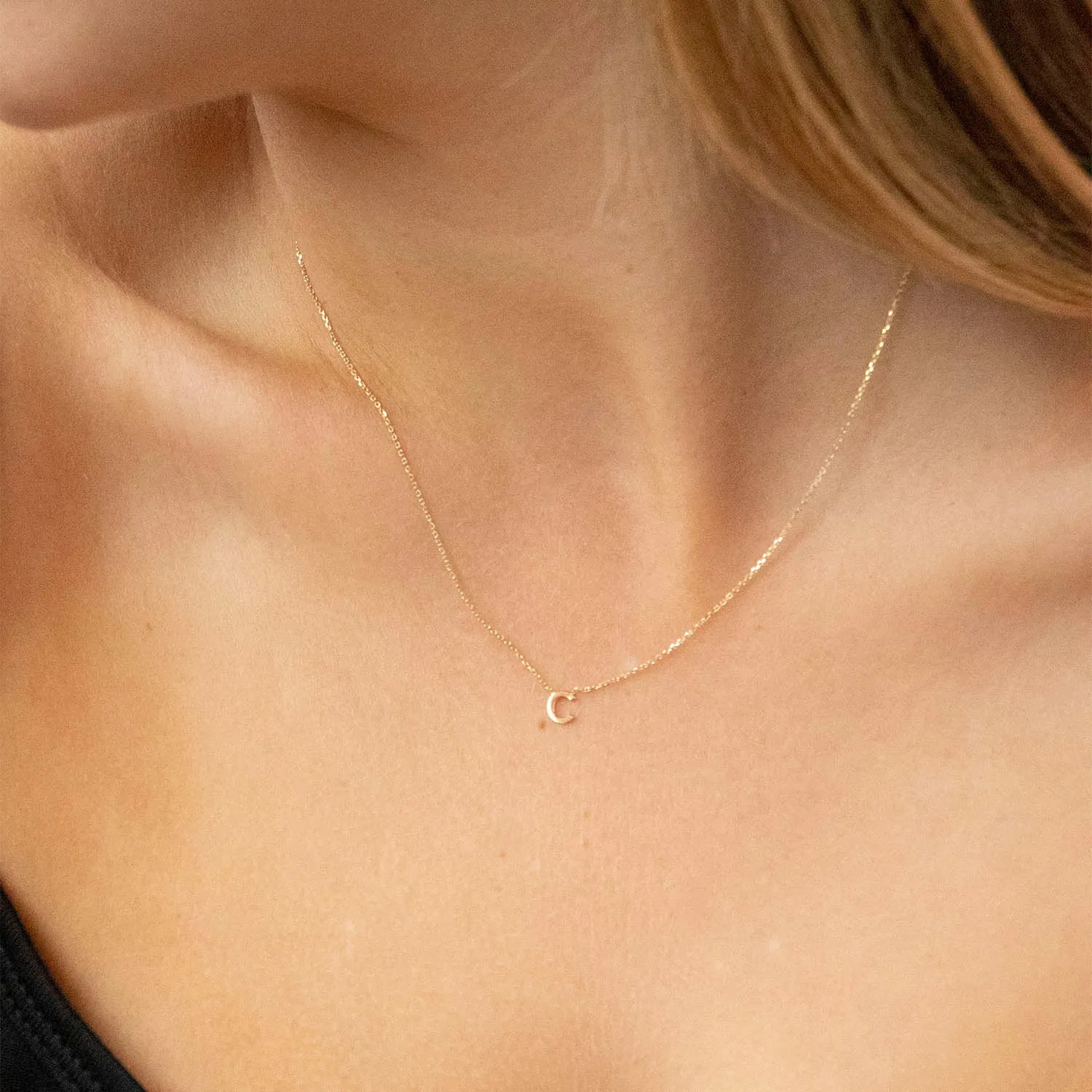 Forever Jewellery Petite Initial Letter 9ct Yellow Gold Necklaces