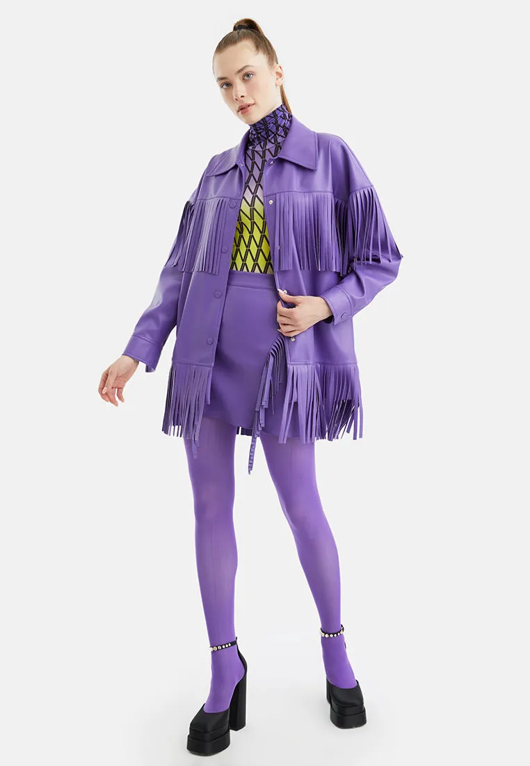 Fringe Faux Suede Jacket