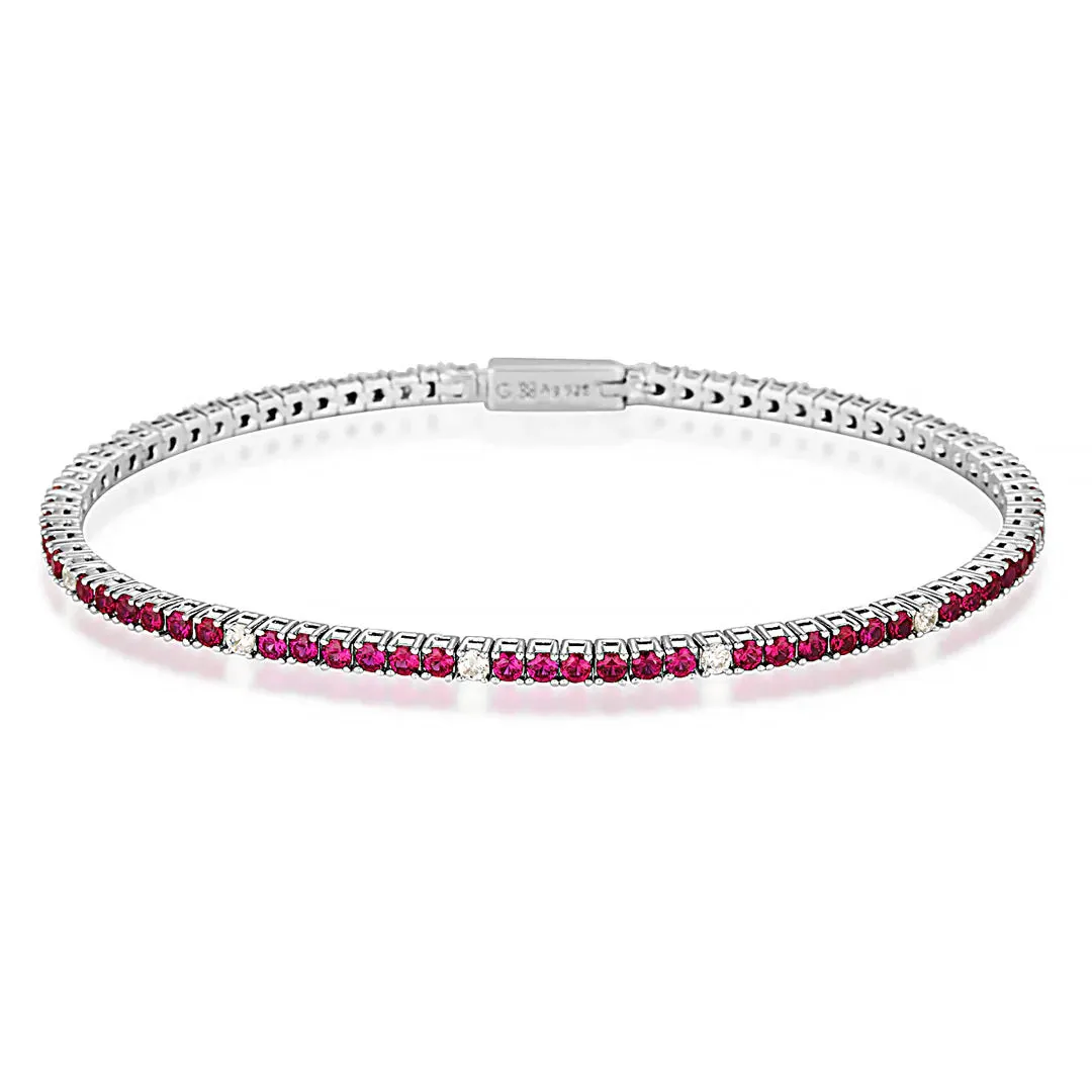 Georgini Jewellery Georgini - Milestone Red Cubic Zirconia Tennis Bracelet
