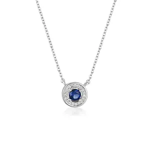 Georgini Jewellery Georgini - Milestone Sapphire Halo Pendant in Silver