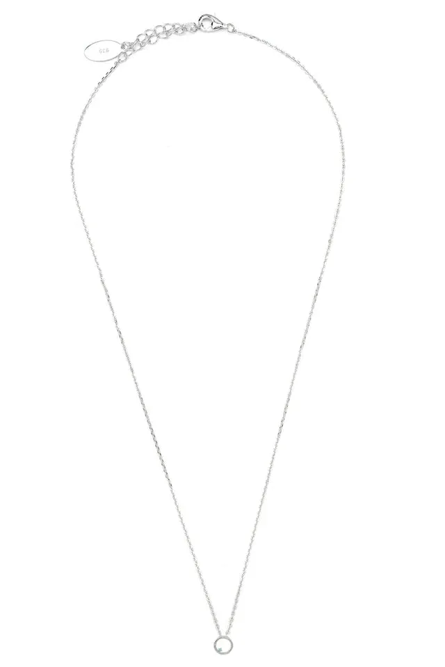 Georgini Jewellery Georgini - Opal Glow Blue Created Opal Circle Pendant Silver