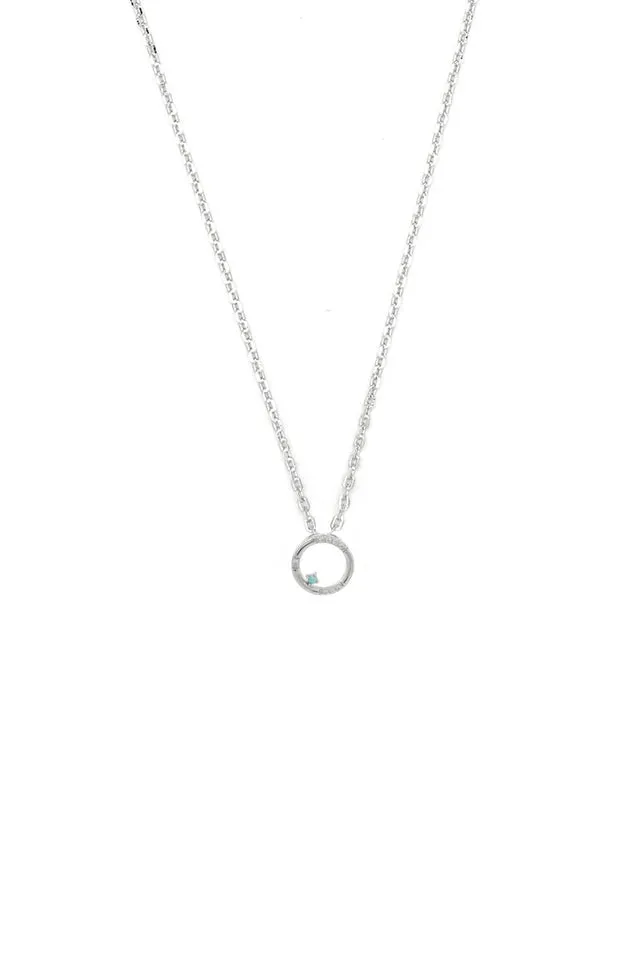Georgini Jewellery Georgini - Opal Glow Blue Created Opal Circle Pendant Silver
