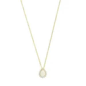 Georgini Jewellery Georgini Opal Glow Rozelle White Created Opal Pendant Gold