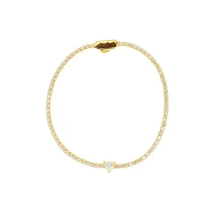 Georgini Jewellery Georgini - Sweetheart Tennis Bracelet - Gold Plated 18cm