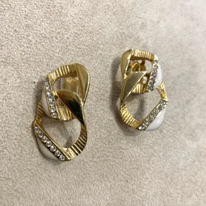 Givenchy chain white and gold earrings