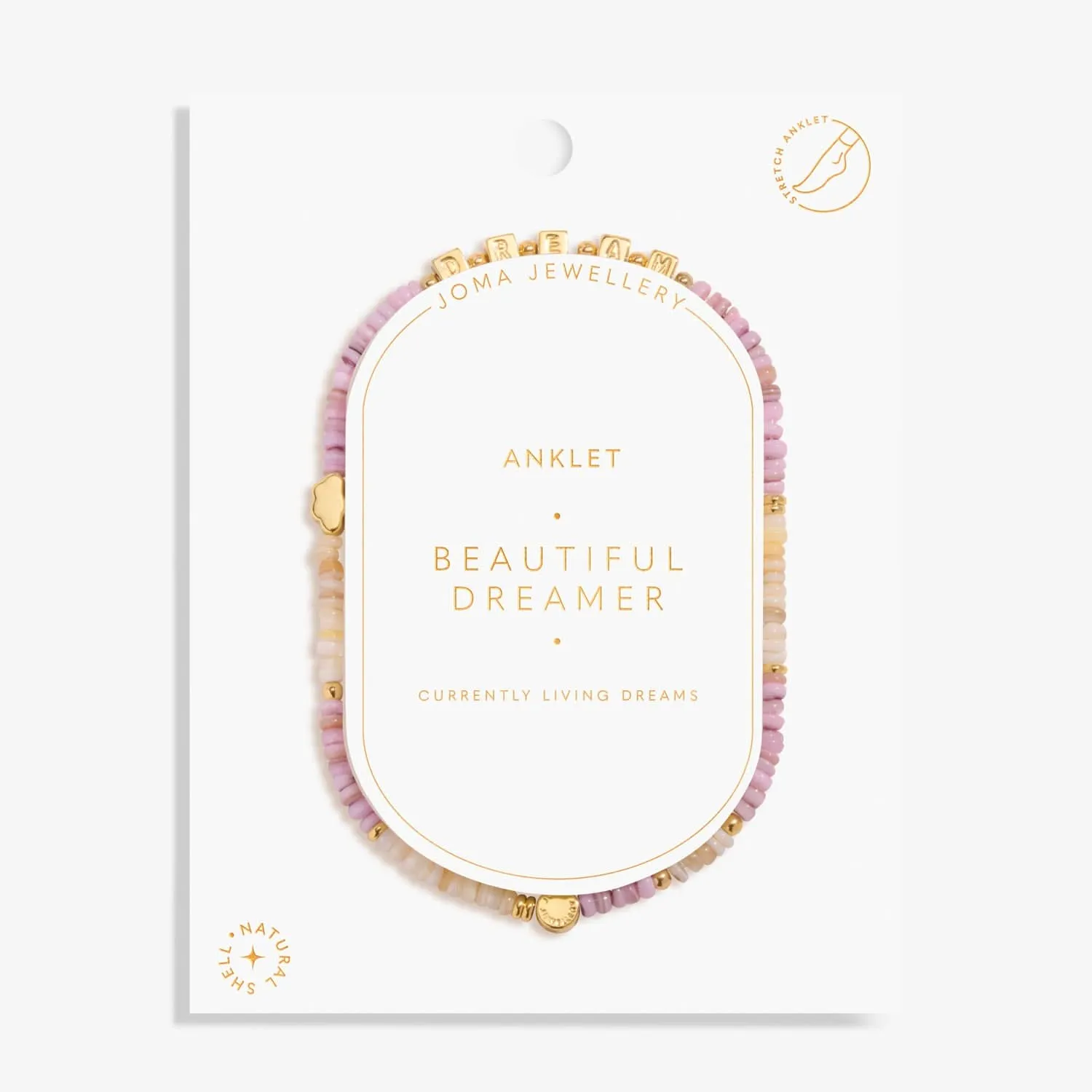 Happy Little Moments Beautiful Dreamer Gold Plated Anklet 8239 Joma Jewellery