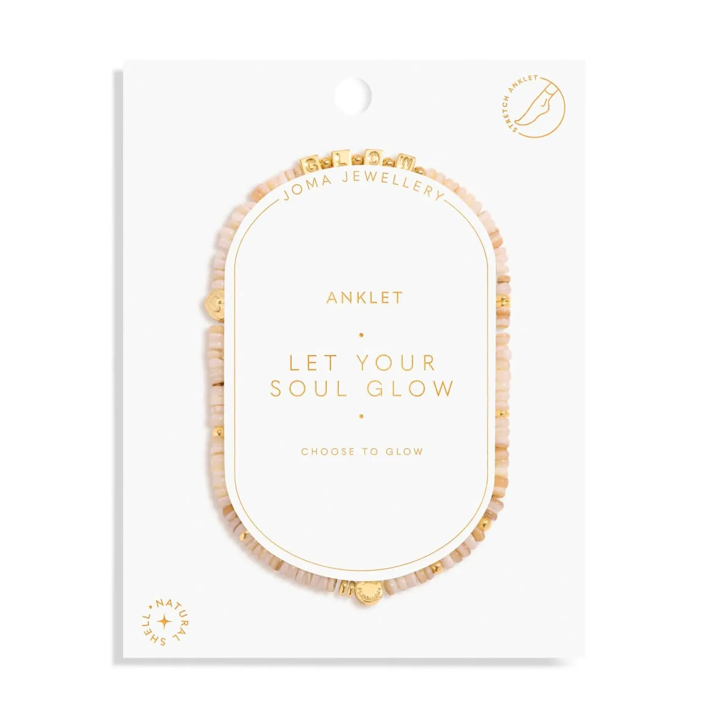 Happy Little Moments Let Your Soul Glow Gold Plated Anklet 8240 Joma Jewellery