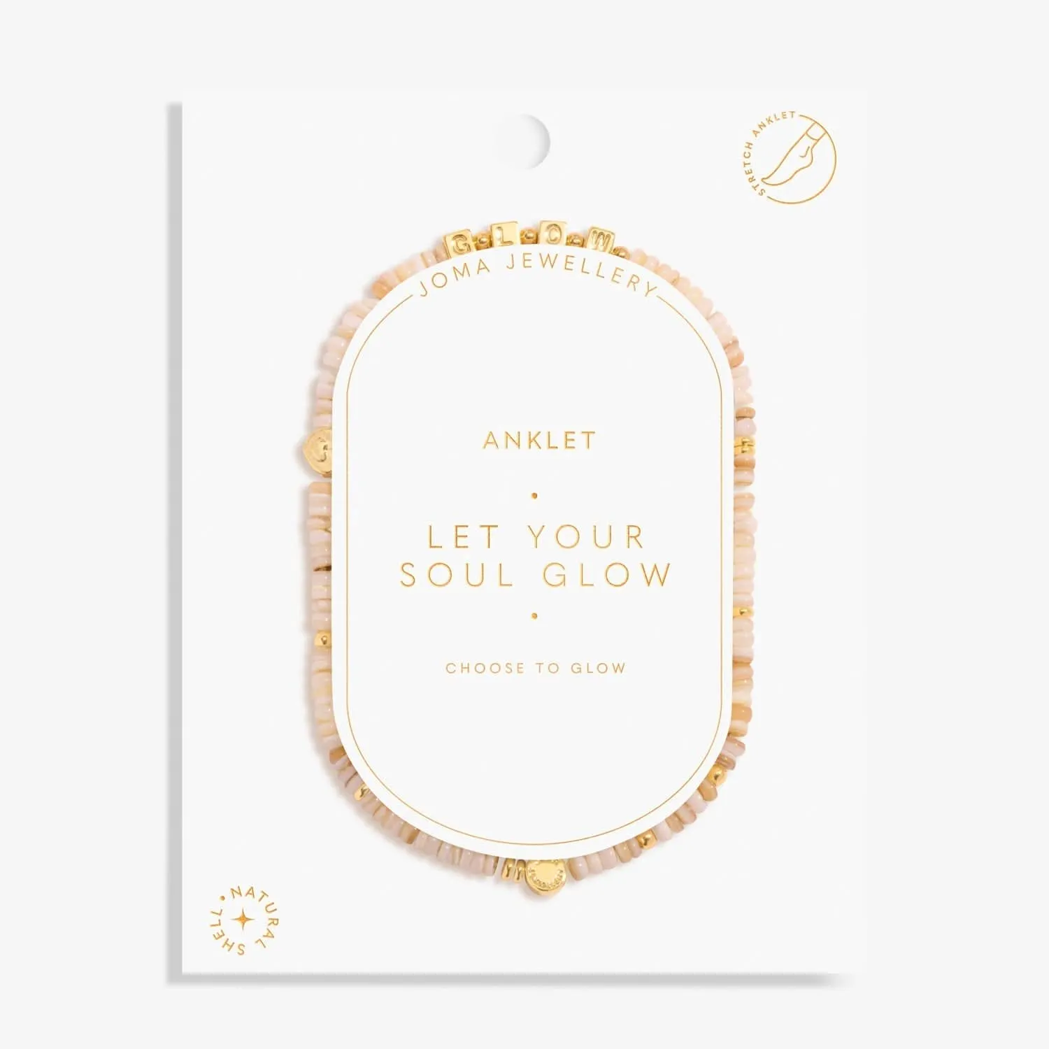 Happy Little Moments Let Your Soul Glow Gold Plated Anklet 8240 Joma Jewellery