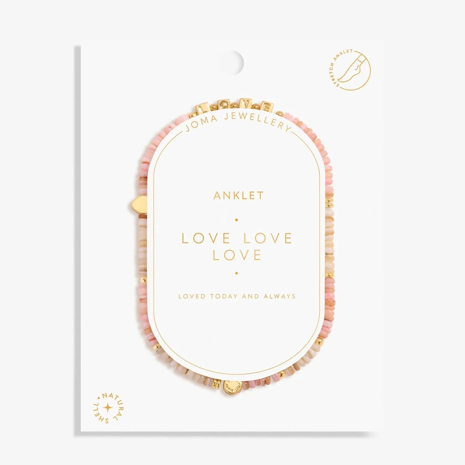 Happy Little Moments Love Love Love Gold Plated Anklet 8237 Joma Jewellery