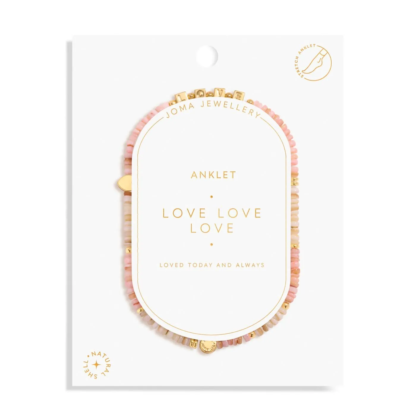 Happy Little Moments Love Love Love Gold Plated Anklet 8237 Joma Jewellery