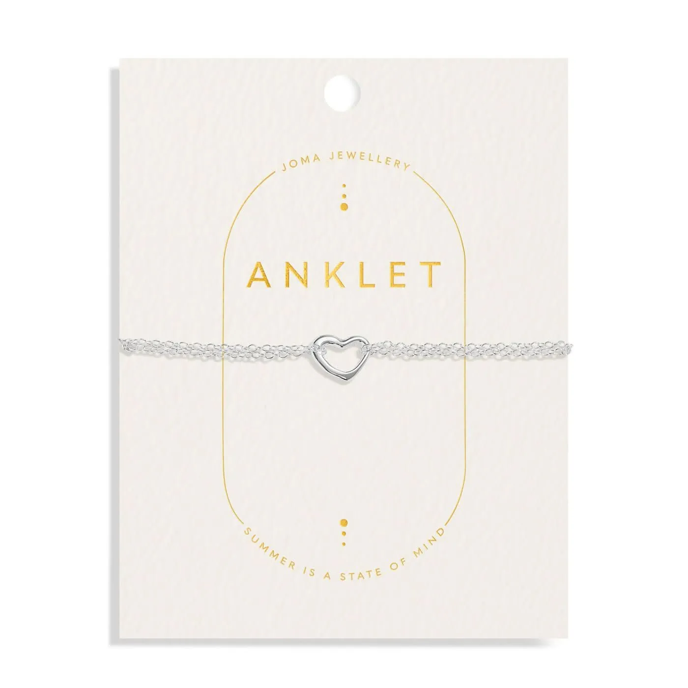 Heart Silver Plated Anklet 8535 Joma Jewellery