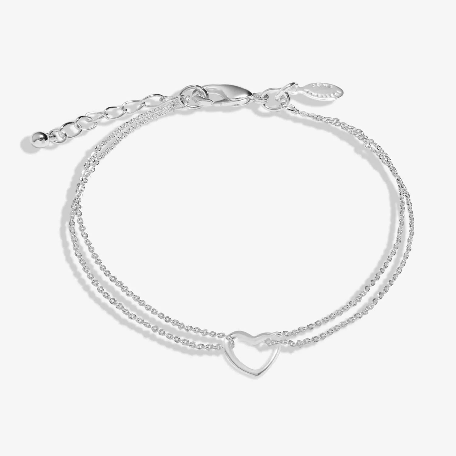 Heart Silver Plated Anklet 8535 Joma Jewellery