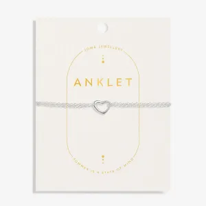 Heart Silver Plated Anklet 8535 Joma Jewellery