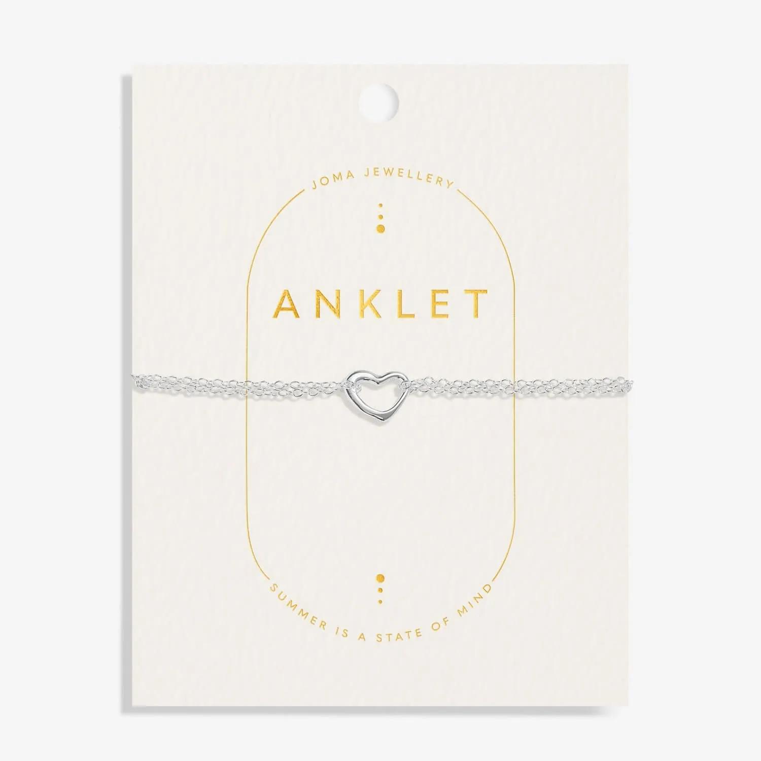 Heart Silver Plated Anklet 8535 Joma Jewellery
