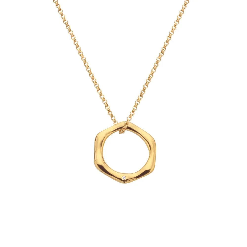 Hot Diamonds Jewellery Hot Diamonds x Jac Jossa Fluid Gold Plated Sterling Silver Pendant