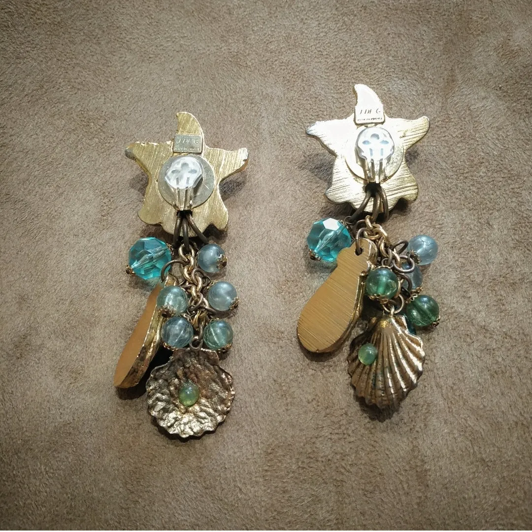 Jacky De G Pairs Ocean Paris Sealife chandelier earrings