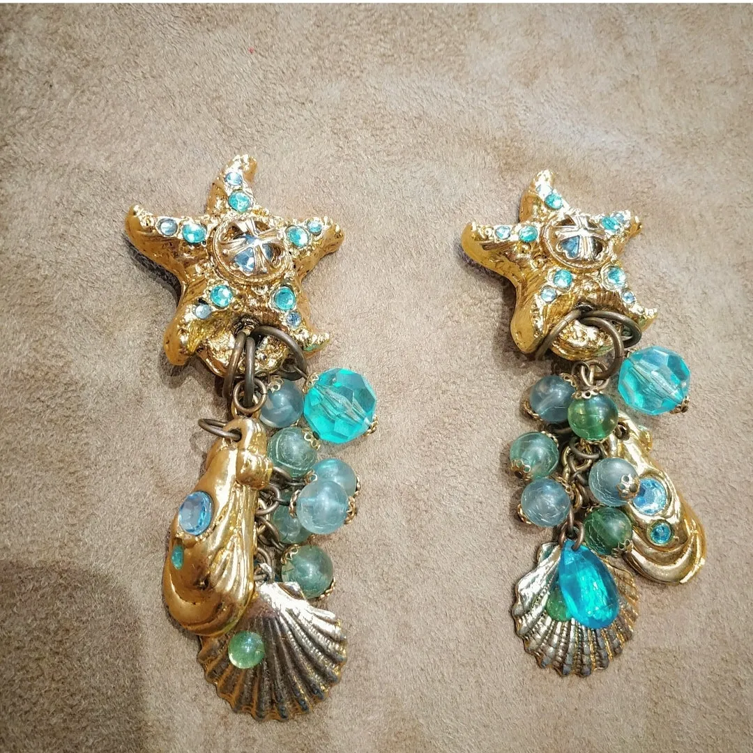 Jacky De G Pairs Ocean Paris Sealife chandelier earrings