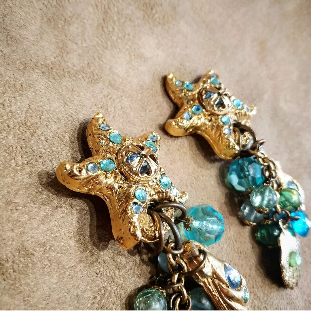 Jacky De G Pairs Ocean Paris Sealife chandelier earrings
