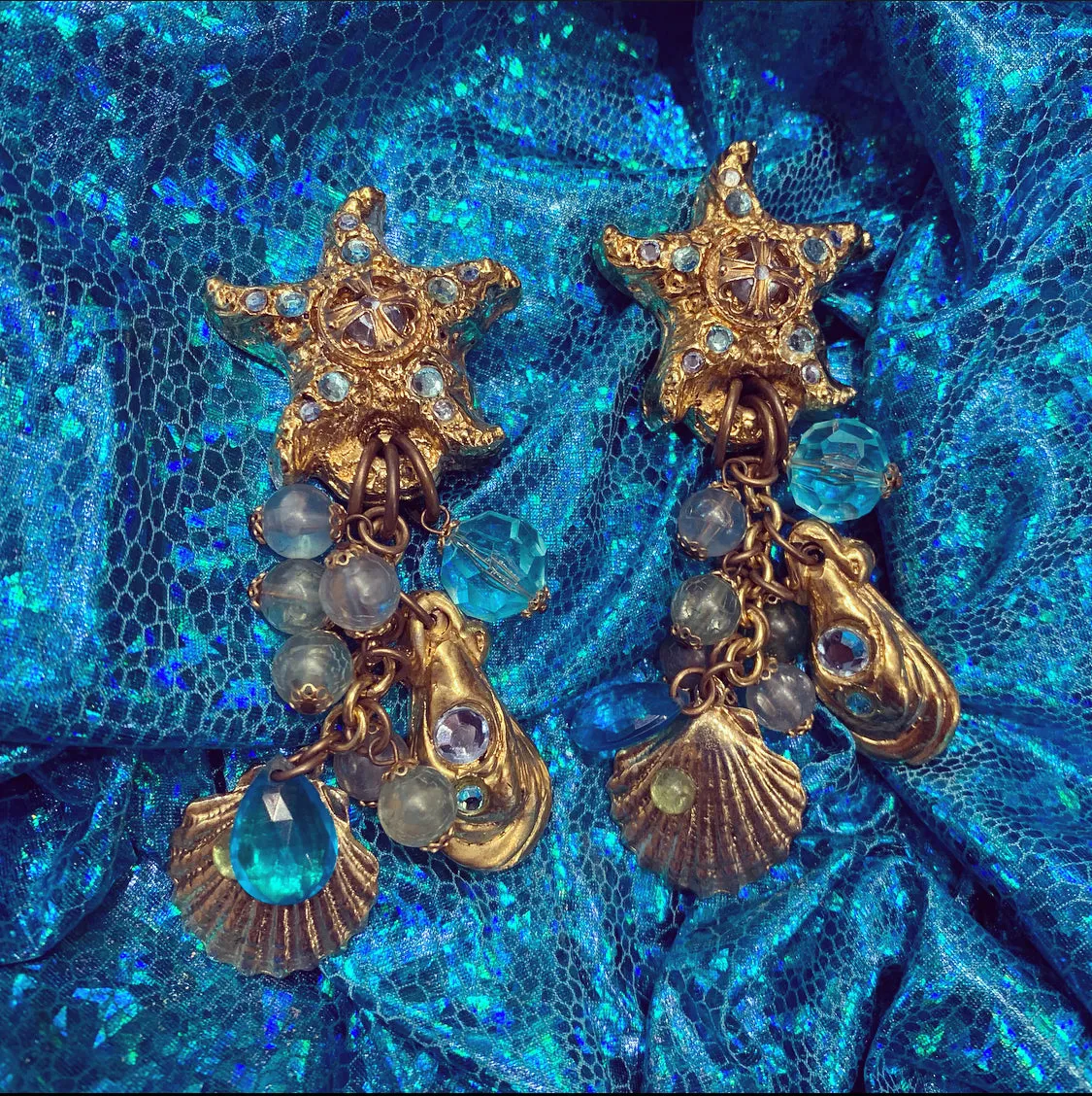 Jacky De G Pairs Ocean Paris Sealife chandelier earrings