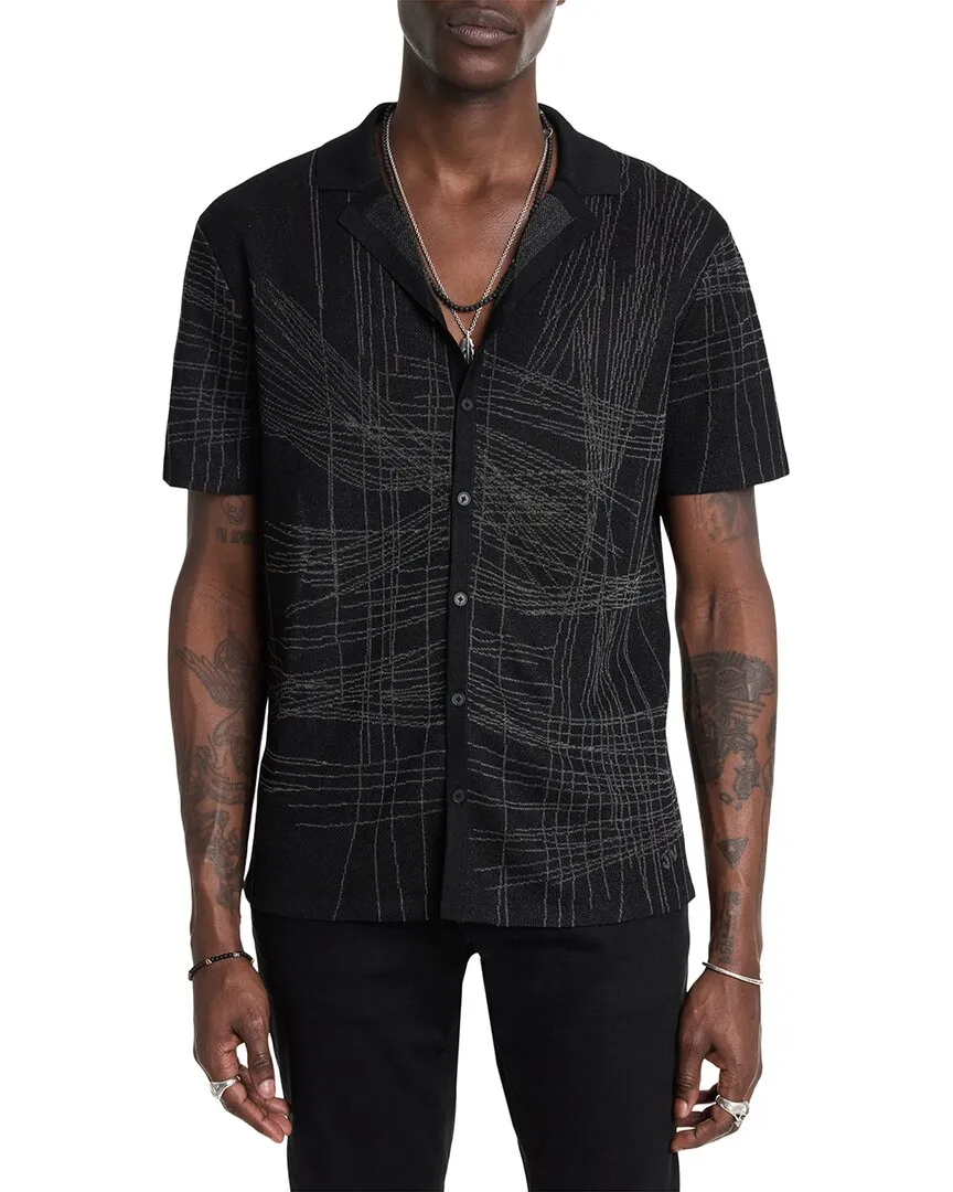 John Varvatos Simon Unraveling Jacquard Shirt