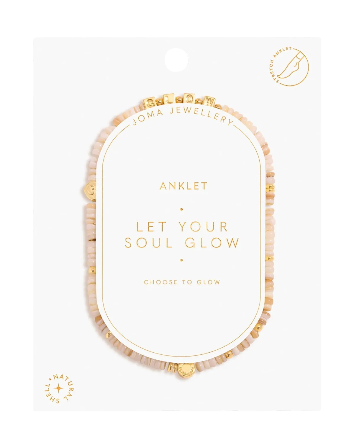 Joma Jewelry Happy Little Moments Let Your Soul Glow Anklet in Gold Plating